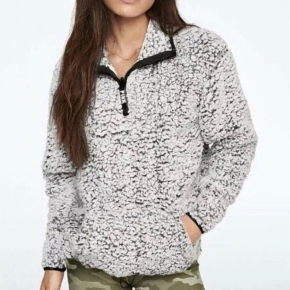 PINK Victoria's Secret 1/4 Zip Sherpa Jacket